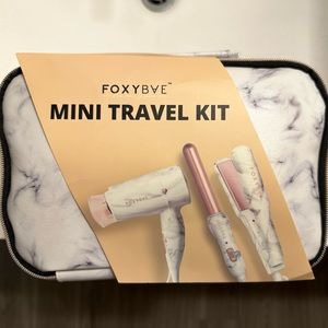 New - Foxy Bae Mini Travel Kit w/ curling iron, straightening iron, & blow dryer